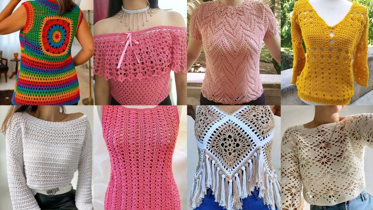 Elegant & Stylish Crochet Handmade Top Blouse For summer Latest New Design Ideas 2025
