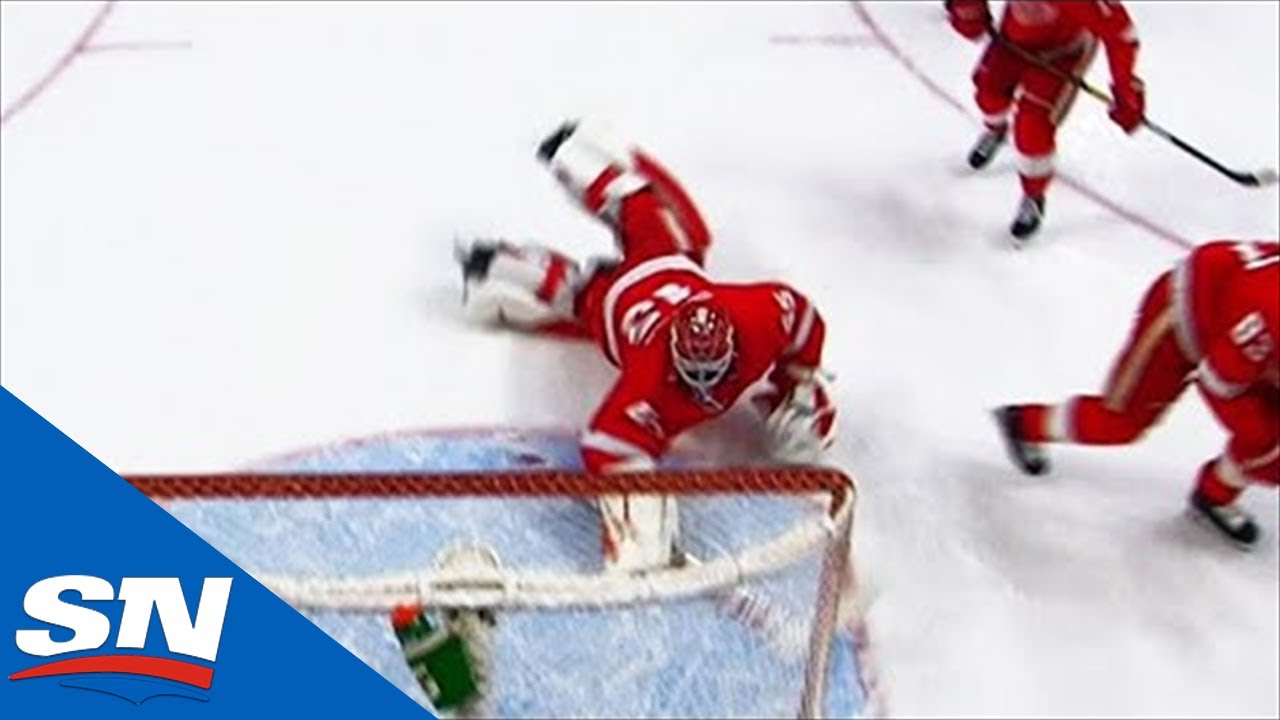 Jonathan Bernier Bats Puck Into Net After Trevor Daley Giveaway