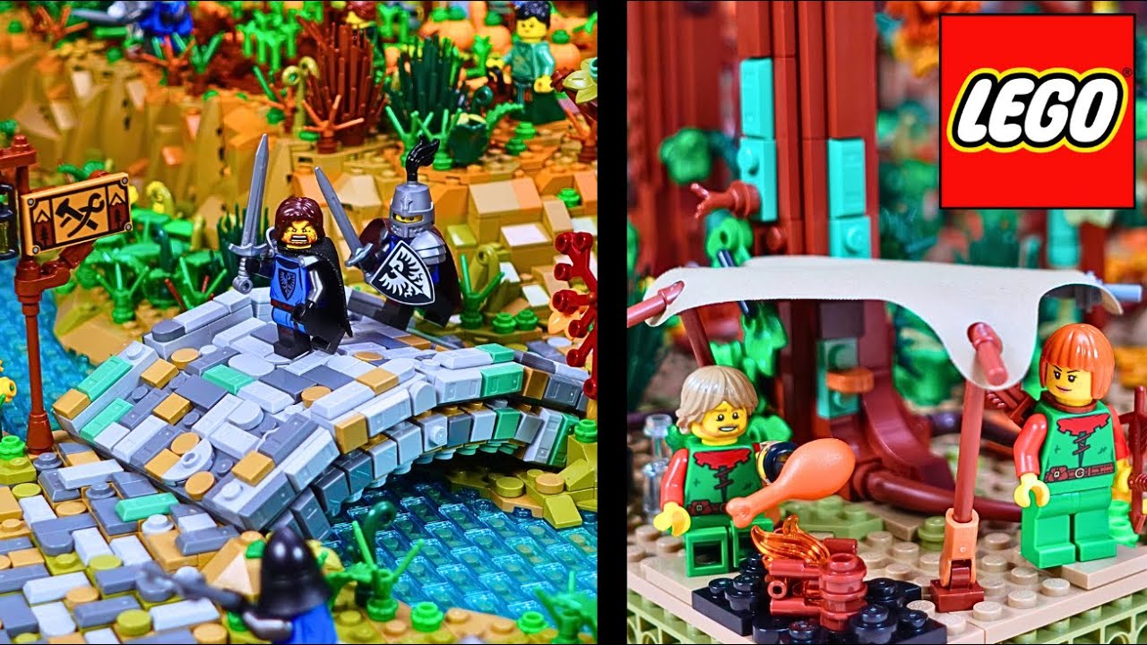 Building a Stone Arch Bridge & Forest Camp For My Lego Medieval Blacksmith Diorama