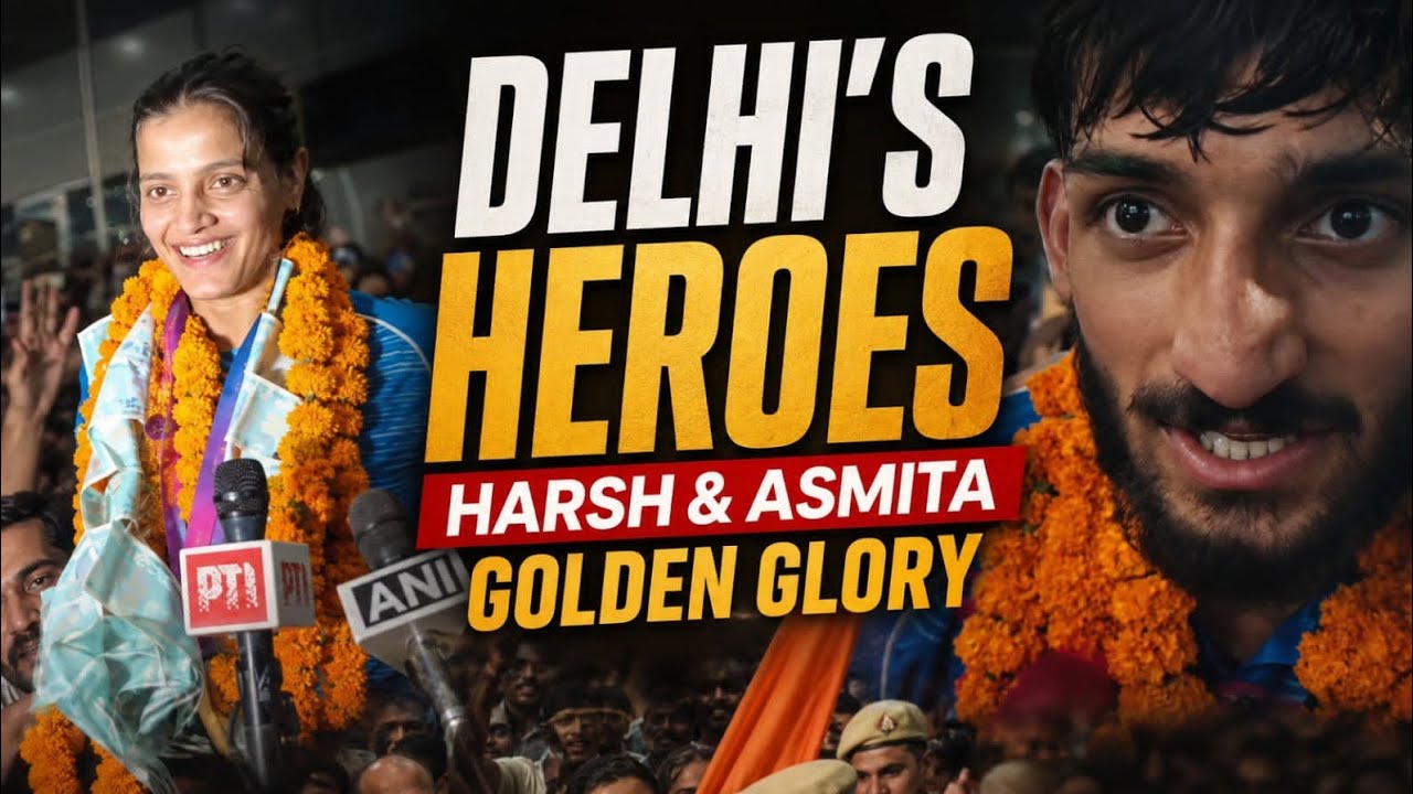 Delhi gave a hero&rsquo;s welcome to our historic Judo gold medalists, Harsh and Asmita