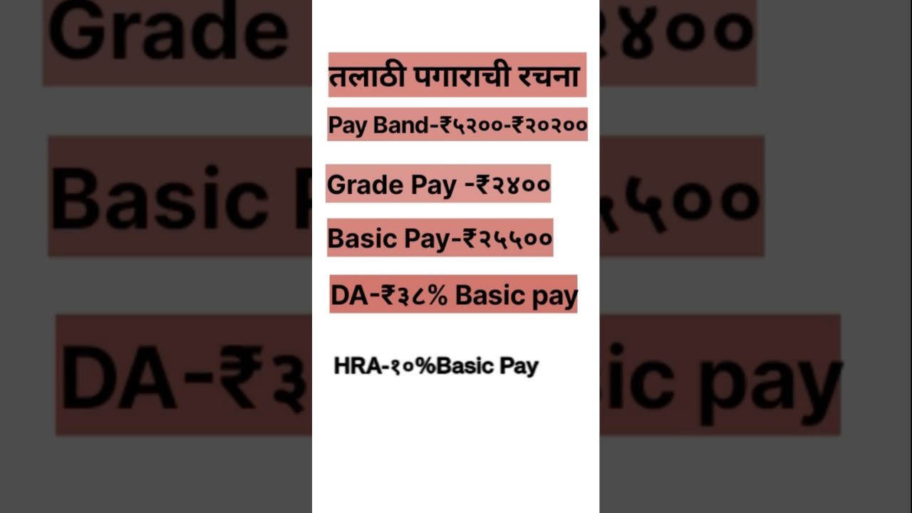 तलाठी पगार रचना । Talathi Salary Structure #talati #talathi_bharti_2023 #talathi #job #nokri