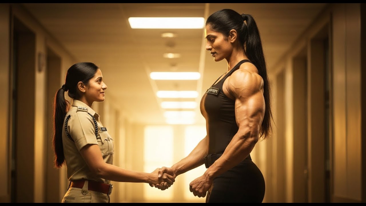 a tall bodybuilder woman