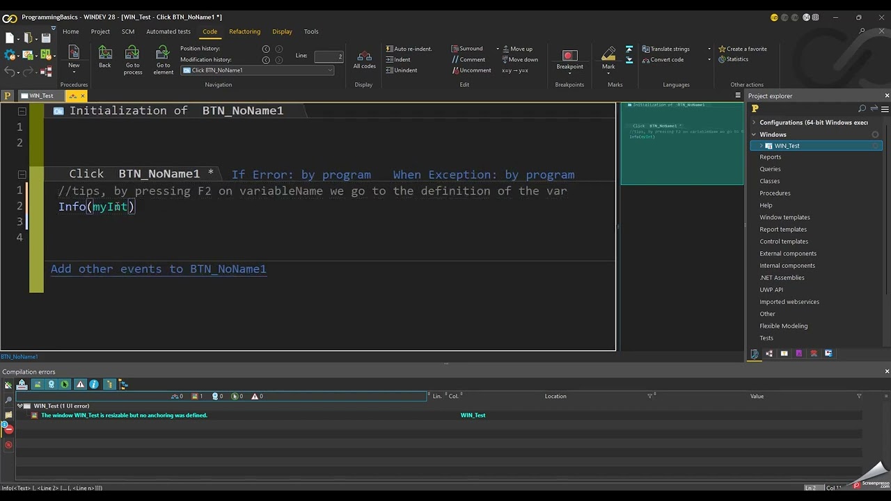 02 - WINDEV PROGRAMMING , TESTING NEGATIVE NUMBERS ON INT VARIABLES