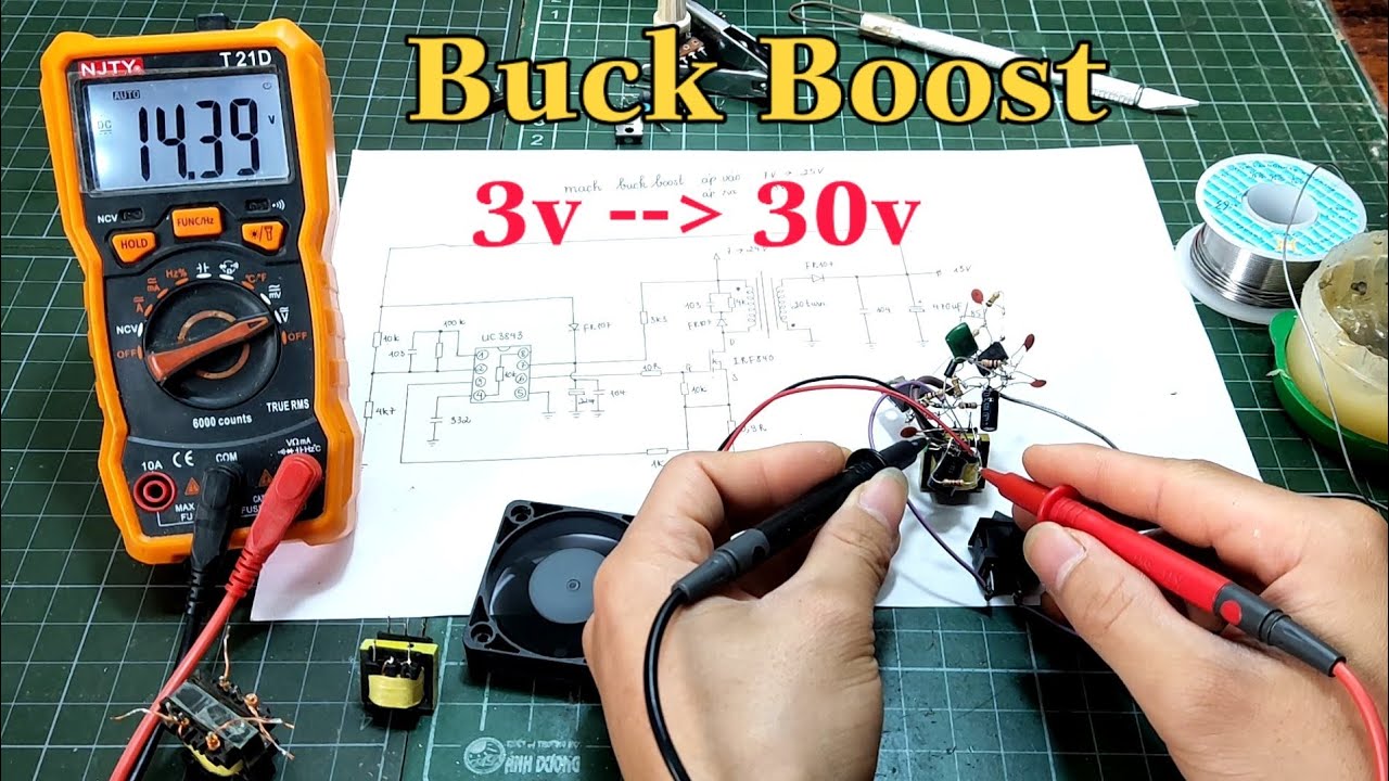 Chế Mạch Buck Boost Dùng UC3843 ||  Đức Đức - Điện Tử