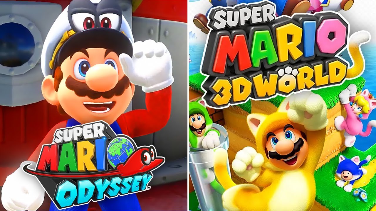 Super Mario Odyssey vs Super Mario 3D World - Full Game Walkthrough (Comparison)