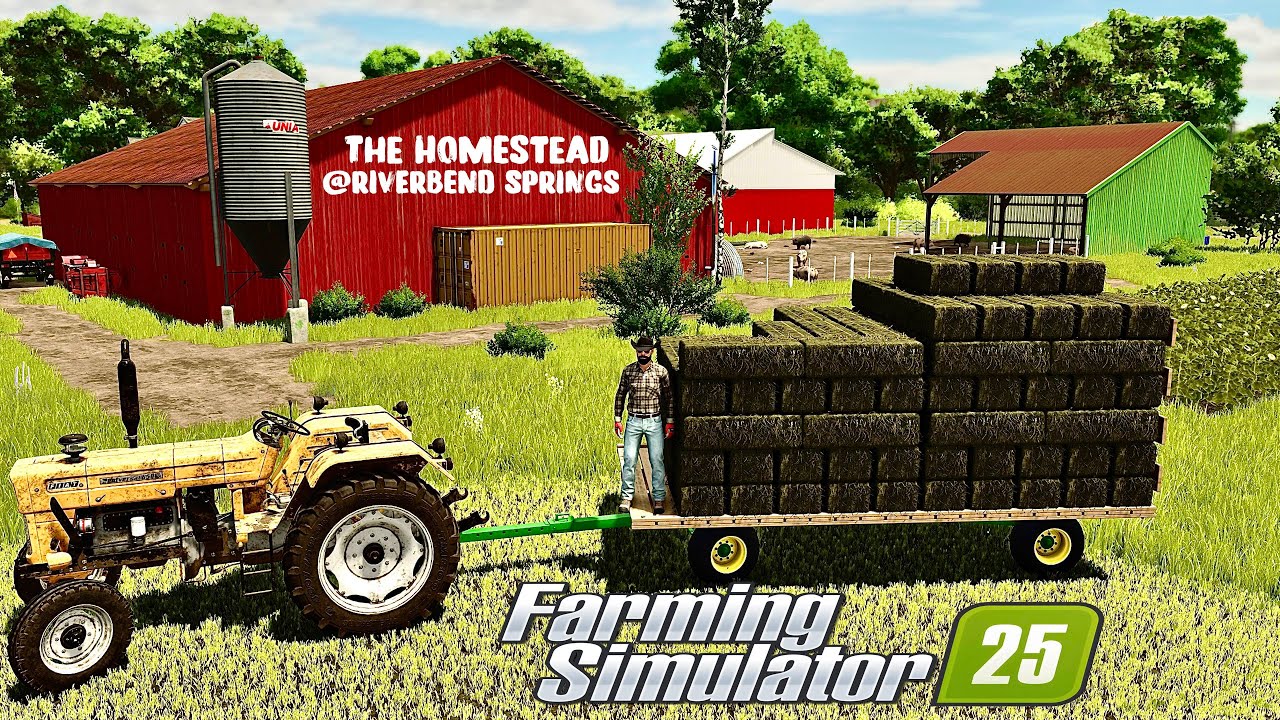 Farming Simulator 25 – Baling Hay at Riverbend Springs Homestead 🌾🚜