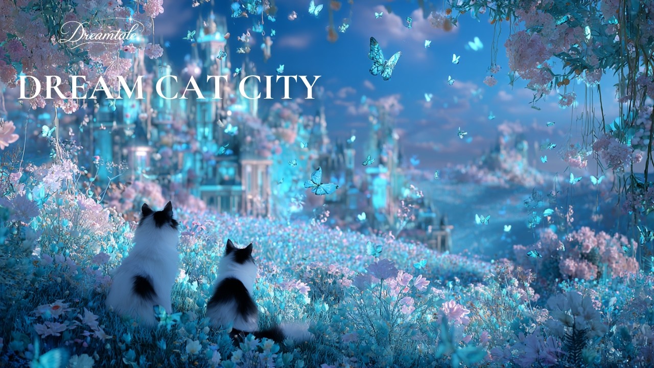 Inside a Dreamlike Fantasy Cat City  Relaxing Ambient Visuals