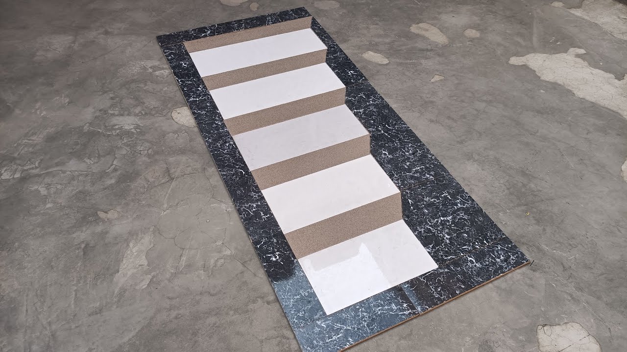 tha most beautiful 3d staircase tiles design floor 👍👍👍
