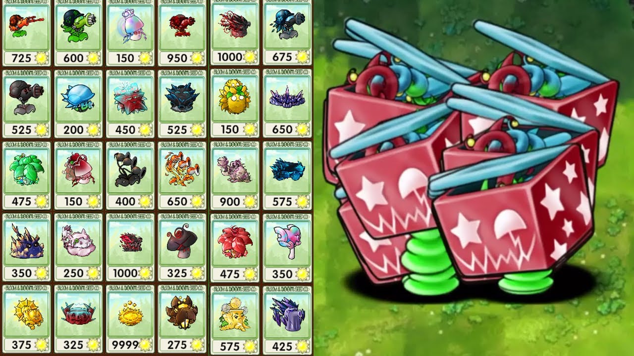 PVZ 1 Fusion Challenge! Team Plants Fusion Vs All Zombies Lever MAX: Ultimate Doll Box Queen