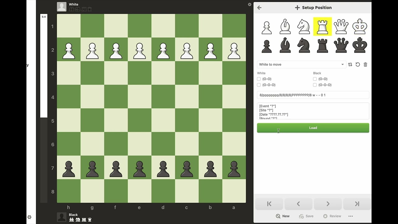Setting up the chess board