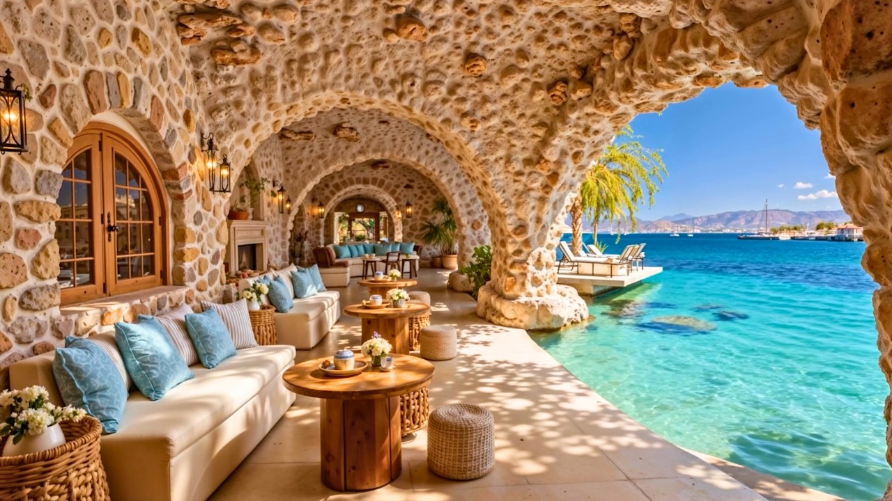 Spring Tropical Bossa Nova Cafe 🌸🌴 Relaxing Jazz for Coffee Time | Sunny Beach Cafe Ambience