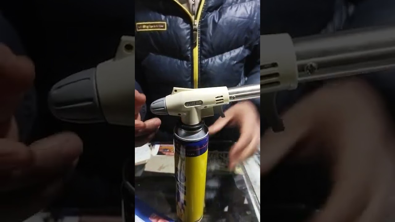 How to Fit Flame Gun On Lighter Gas Bottle How to fix torch on butane gas cylinder