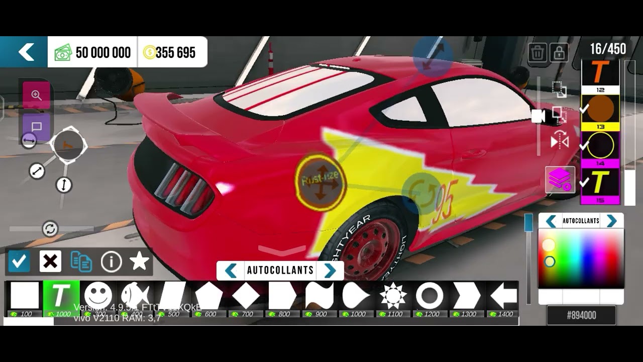 design Lightning McQueen car parking multiplayer 