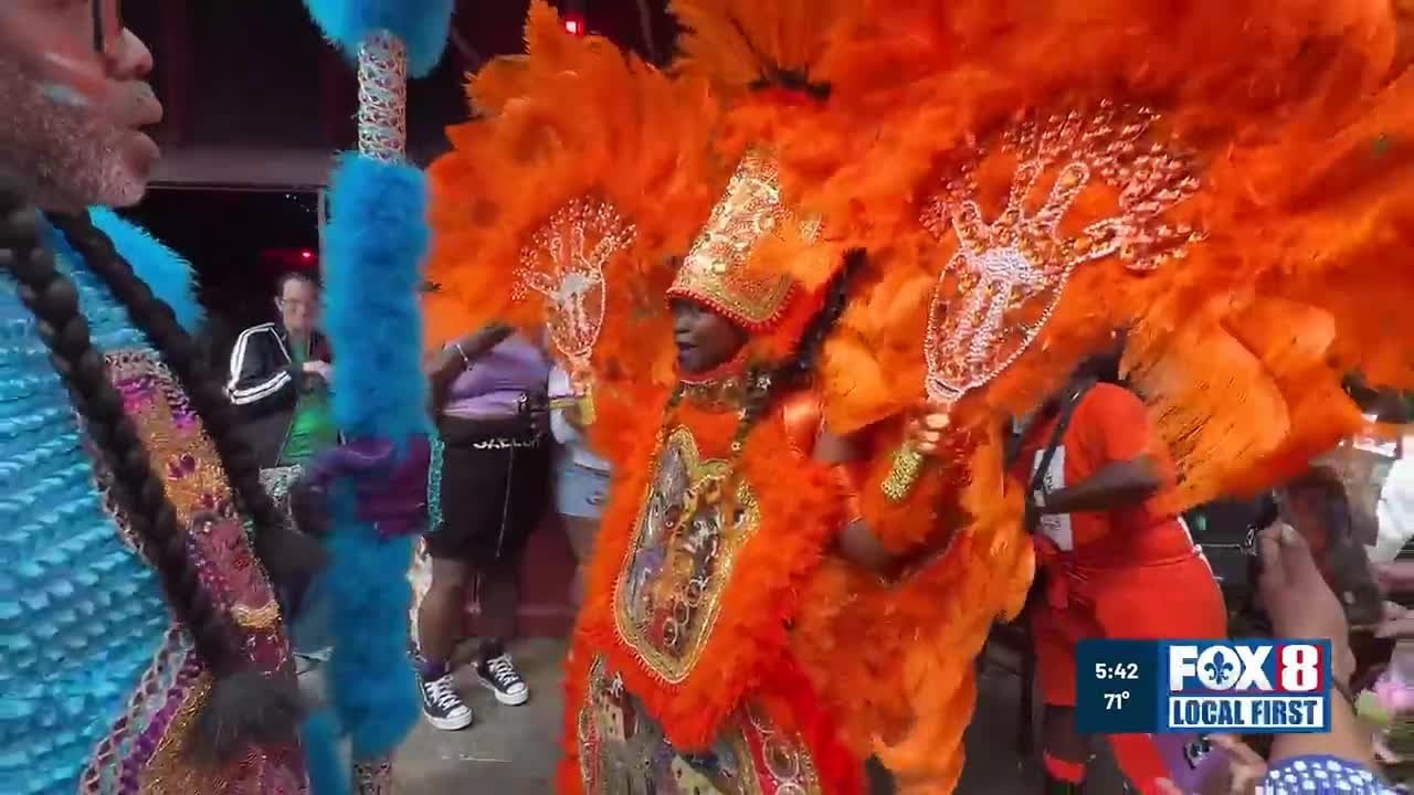 Black Masking Indian tribe keeps with tradition and makes new one on Fat Tuesday