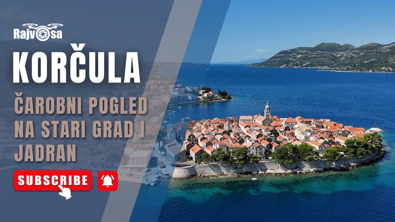 Korčula Hrvatska 2025 | Zidine, Stari Grad i Jadransko more iz zraka Drone 4K