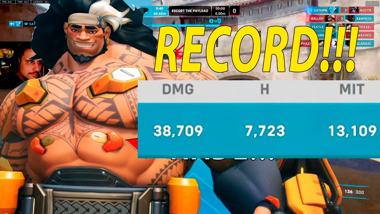 38 тыс. урона! Это рекордный урон с танком! Игровой процесс YEATLE INSANE MAUGA в Overwatch 2