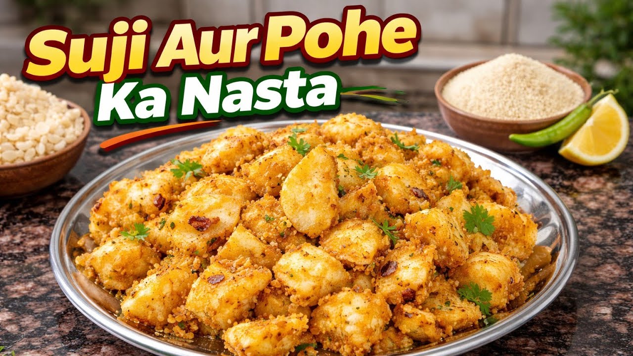 सूजी और पोहे का एकदम स्वादिष्ट नाश्ता ||@ varsha 's kitchen point #food 