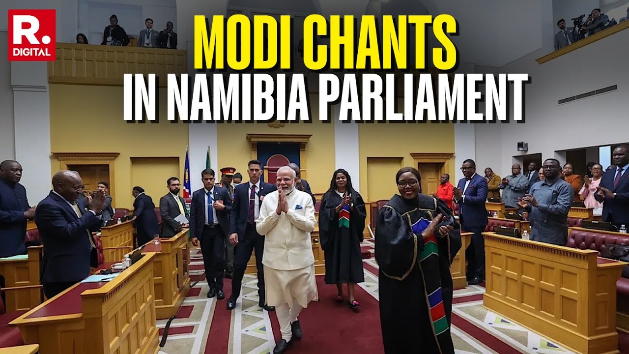 PM Narendra Modi Receives Standing Ovation After Addressing Namibian Parliament