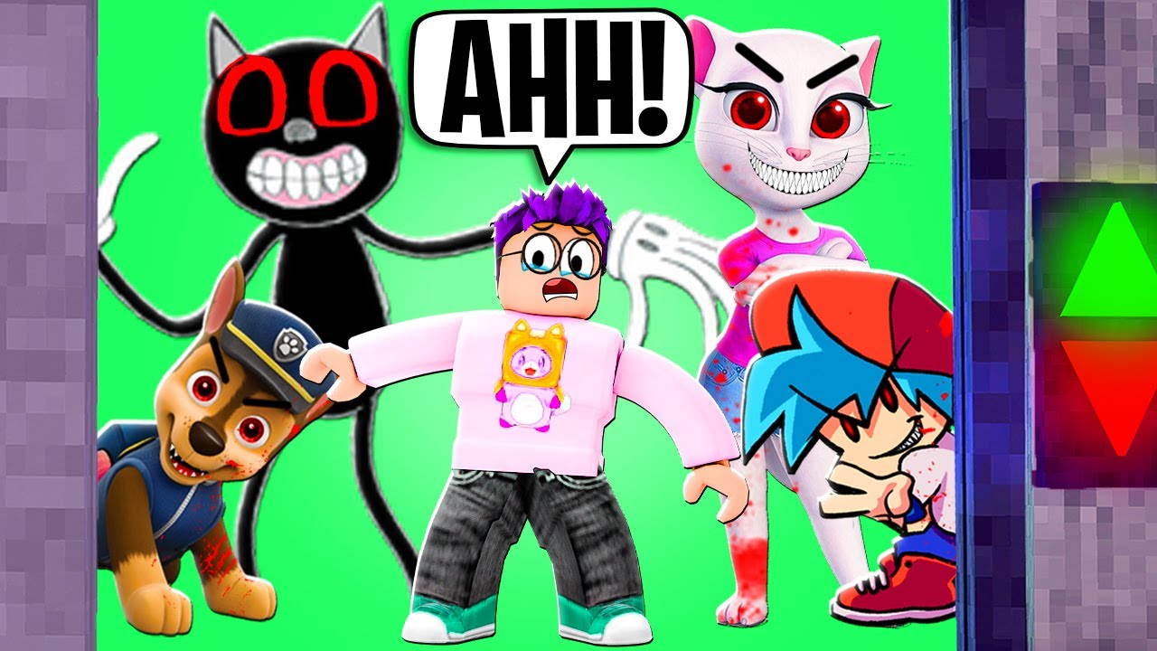 Can LANKYBOX Survive The ROBLOX SCARY ELEVATOR?! (EVIL JUSTIN.EXE!)
