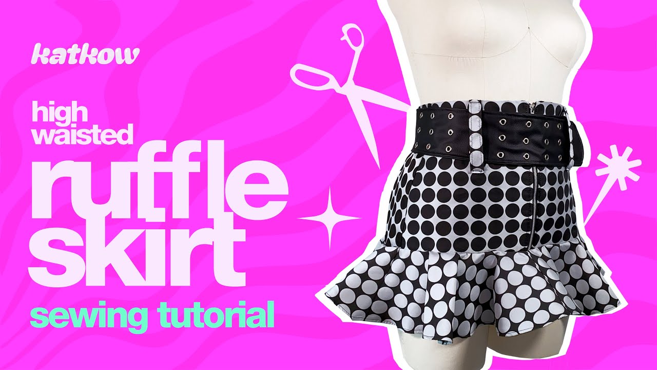 How to Sew a High-Waisted Ruffle Mini Skirt Sewing Pattern Tutorial for Drag Queen Katkow Dress