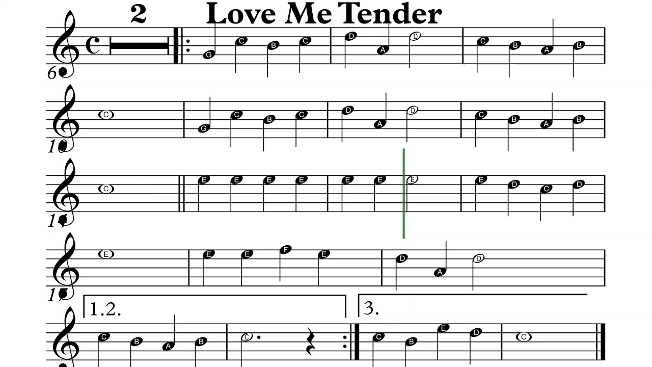 Love Me Tender for Bb Instruments Sheet Music | Tenor | Soprano | Clarinet | Trumpet |