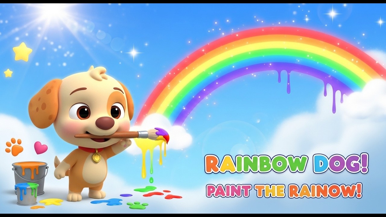 The Dog Who Painted the Rainbow | Kids Nursery Rhymes | Fun Story Song for Toddlers & Preschool