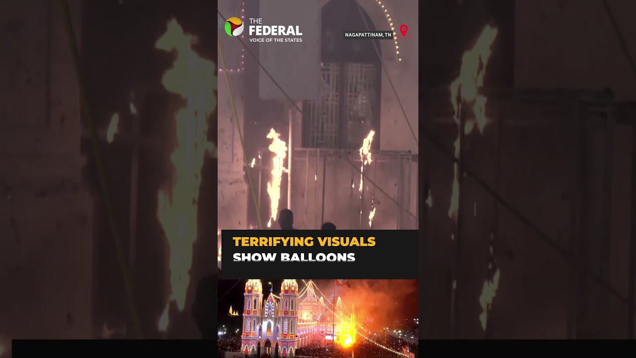 2 injured after helium balloons explode at Velankanni Church festival | #shorts