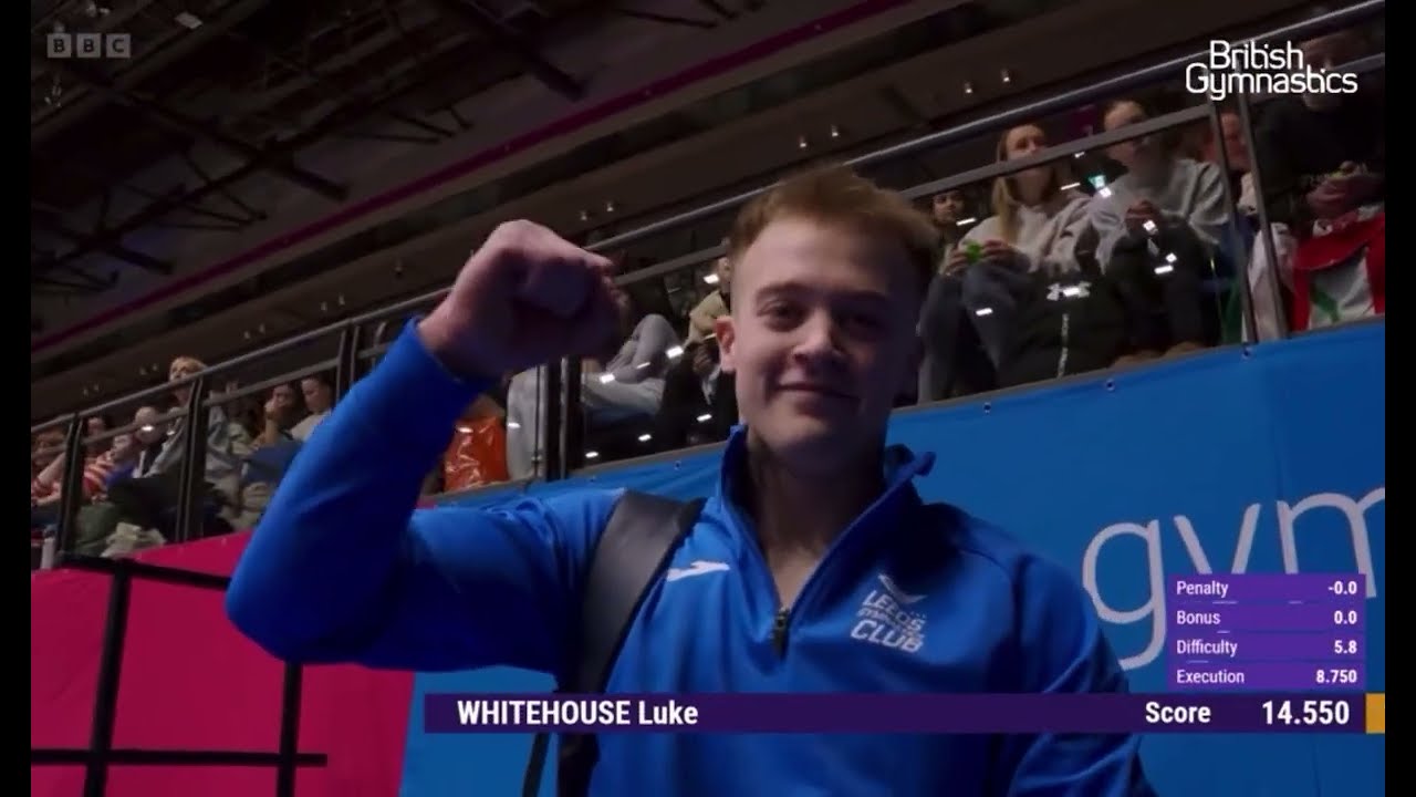 Luke Whitehouse - BBC Coverage - British Gymnastic Championships 2025 - Gold medal routine