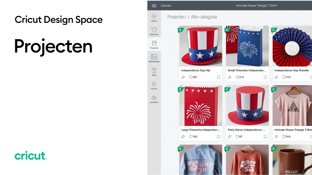 Cricut Design Space: Projecten