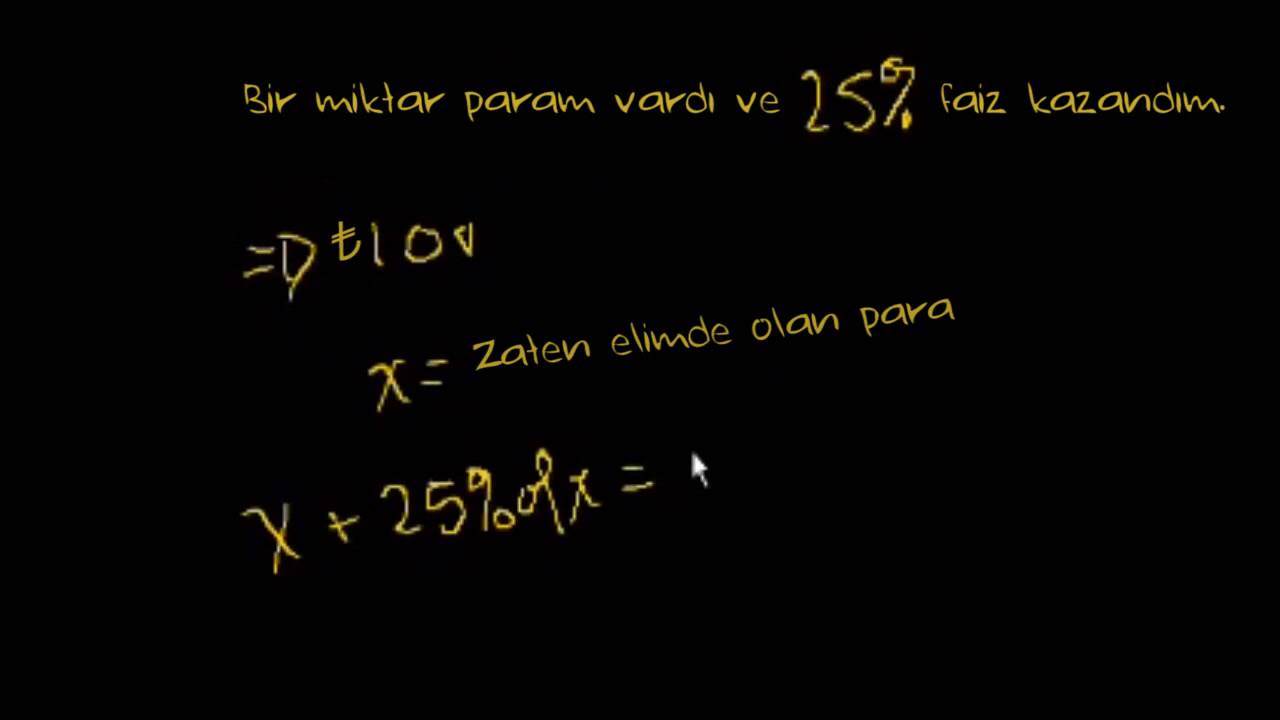 Artış Yüzdesi (Matematik / Cebir) (Oran - Orantı)