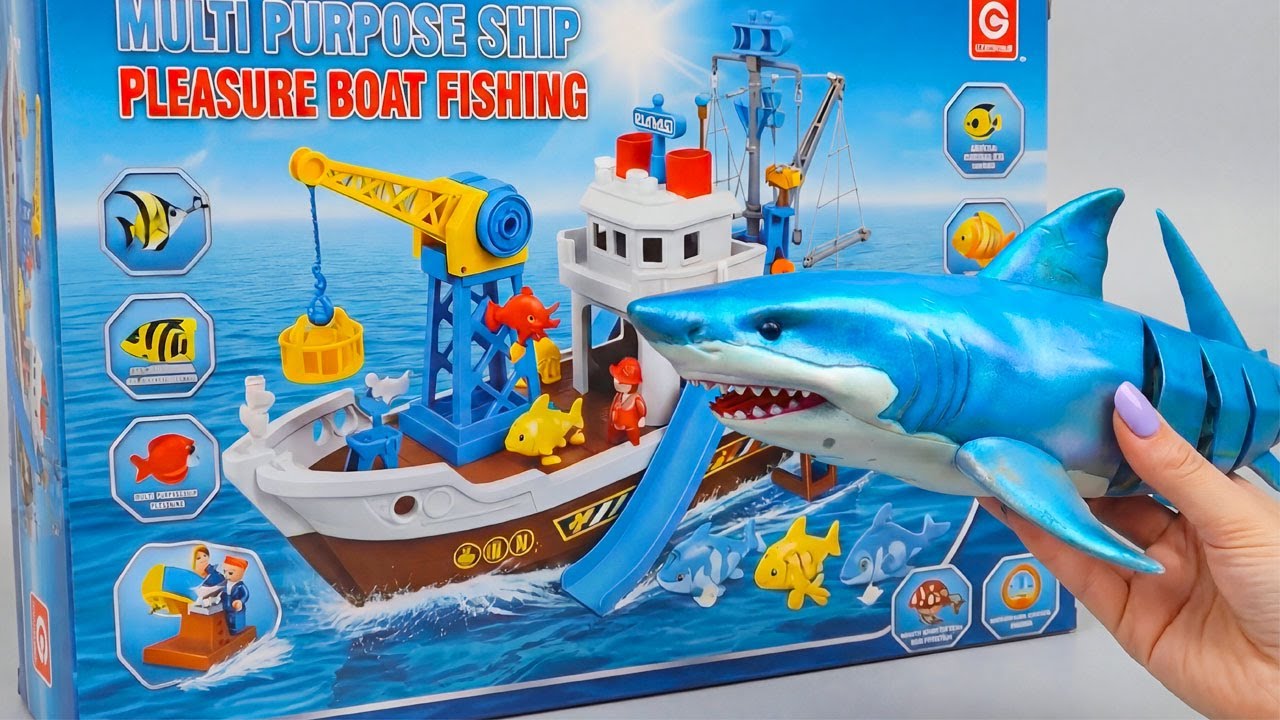Satisfying Unboxing Zuru Robo Alive Boats & Blue Shark Playset 🐟 주루 로보 얼라이브 보트 & 슬라이딩 쉽 장난감 언박싱
