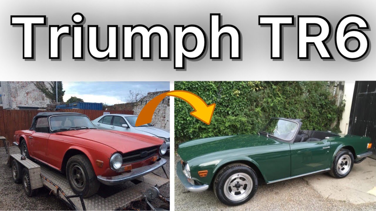 Triumph TR6 restoration Classic car . 1970s Retro