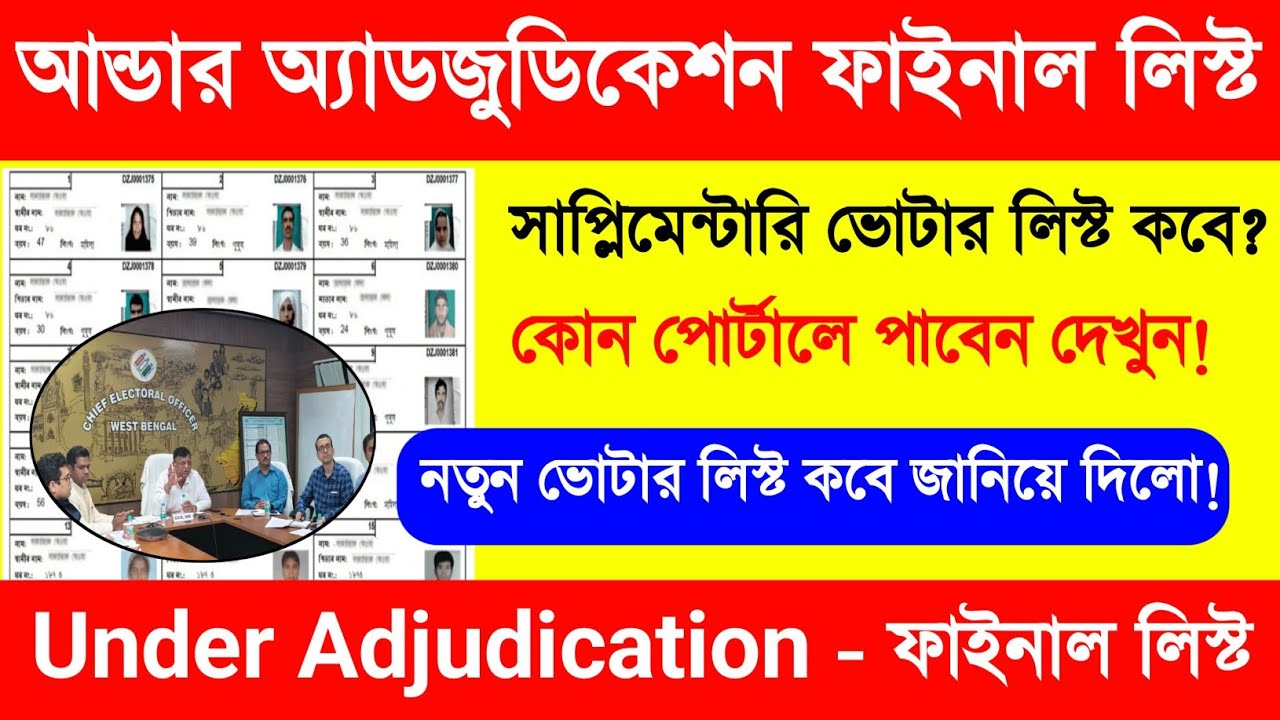 Under Adjudication Final Voter List Date 2026. Supplementary Voter List Kobe Berobe. New Voter List