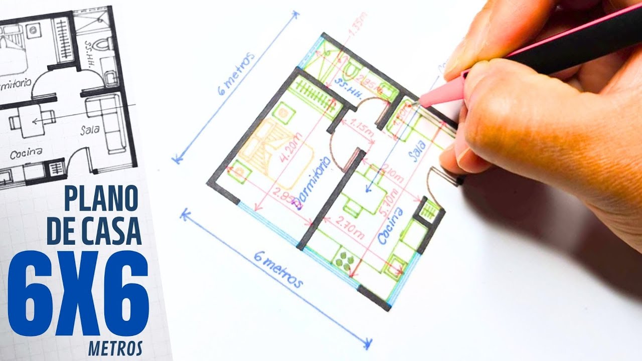 ✍️ Dibuja una Casa de 6x6 metros: ¡Descubre el plan ideal para cada espacio!