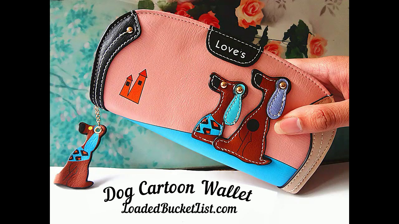#1 Sold Designer Dog Cartoon Women/Mens Wallets Leather pu With Money & Zipper Coin Pockets