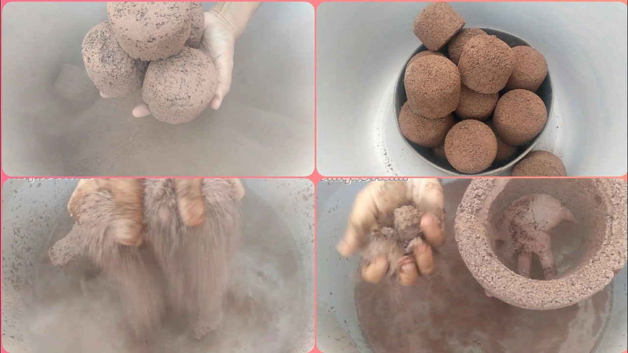 Asmr:Super Crunchiest Red dirt dry Smashing N Water Crumbling 💦I wish this video get 10k views 😔