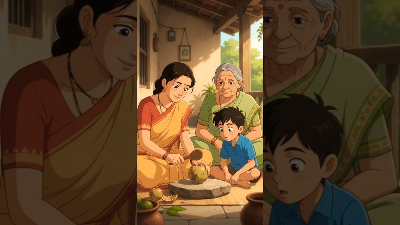 Life in an Indian Village in the 90s ❤️ | Nostalgic Childhood Memories | Ghibli Animation#shorts