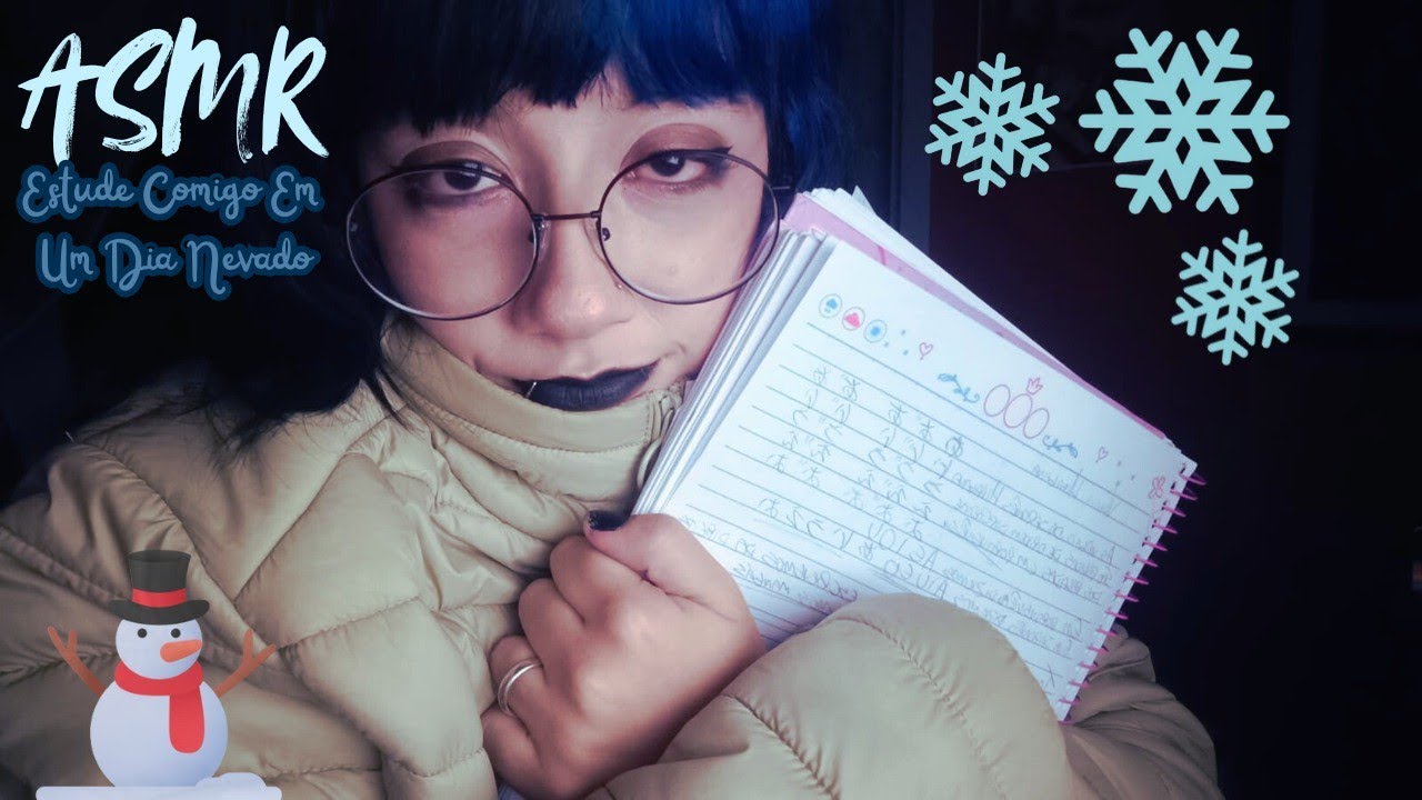 ASMR Estudando Com Você Em Um Dia Nevado ❄️☃️(Sons de Neve) 