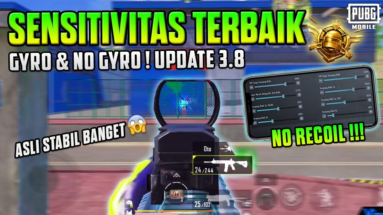 SENSITIVITAS PUBG MOBILE TERBAIK GYRO & NO GYRO CARA AIM LURUS PUBG MOBILE | PUBG MOBILE UPDATE