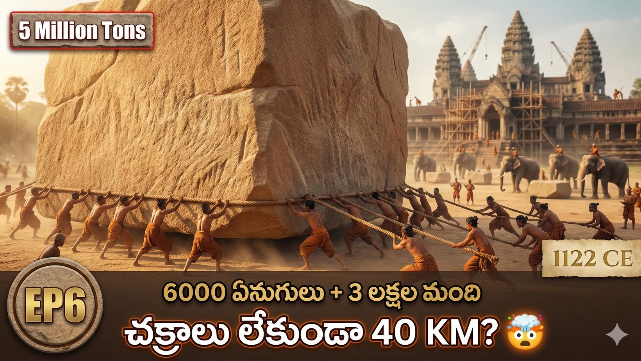 5 మిలియన్ టన్నుల రాయిని చక్రాలు లేకుండా 40 KM ఎలా తరలించారు? 🤯 | Angkor Engineering EP6