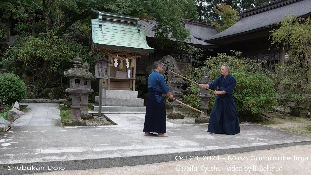 Shinto Muso-ryu Jo demonstration (hono embu) at Muso Gonnosuke Jinja - 神道夢想流 演武会