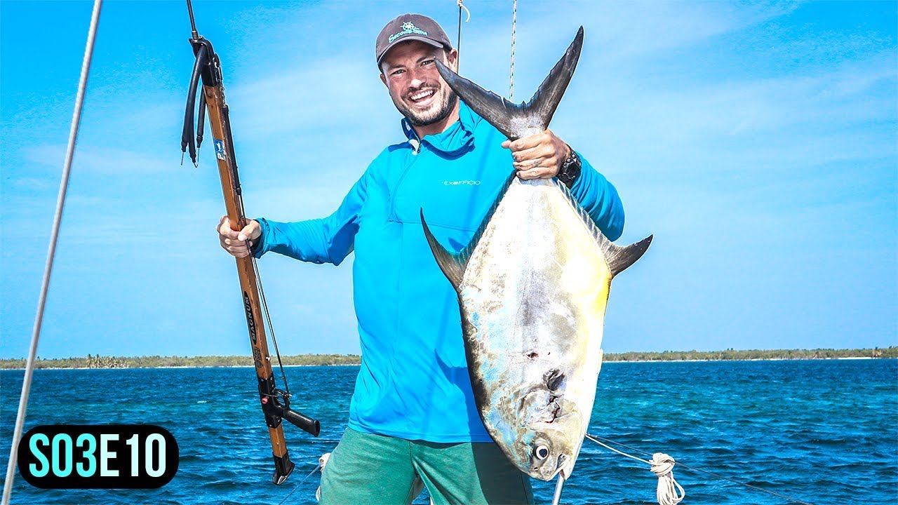 The BIGGEST Fish I&rsquo;ve Ever Caught | Lighthouse Reef Belize Spearfishing Sailing & Cruising | S03E10