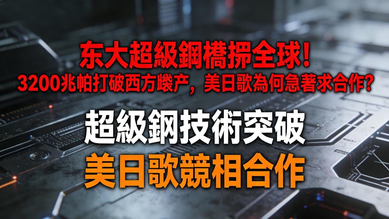 东大超級鋼橫掃全球！3200兆帕打破西方壟斷，美日歐為何急著求合作？