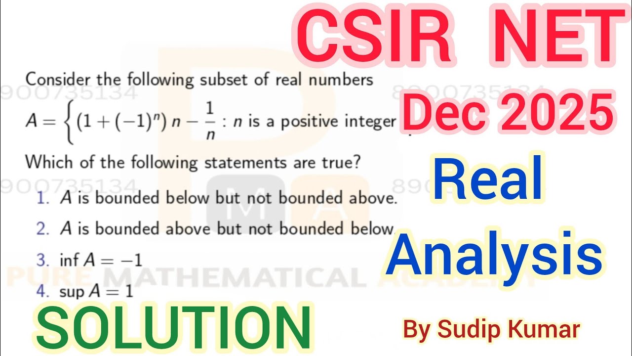 CSIR NET Dec 2025 Maths Real Analysis Solution | CSIR NET Dec 2025 Mathematics Part C | Q.Id 0182