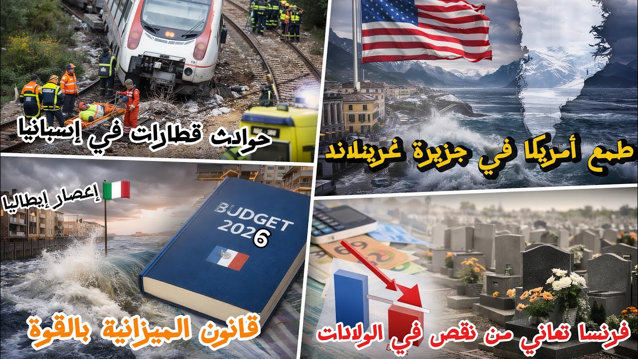 أوروبا على صفيح ساخن 🔴حوادث قطارات، عواصف مدمّرة، طمع أمريكا، وقرارات مصيرية في فرنسا