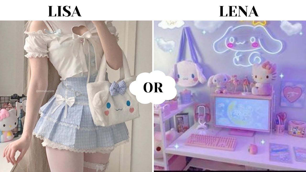LISA OR LENA - SANRIO OUTFITS & KAWAII BEDROOM, FOOD, NAILS, SHOES - HELLO KITTY, KUROMI, MY MELODY