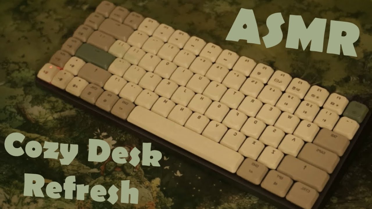 ✨ ASMR Cozy Desk Setup & Keyboard Reset 🖥️(soft spoken, typing, gentle tapping, & brushing)