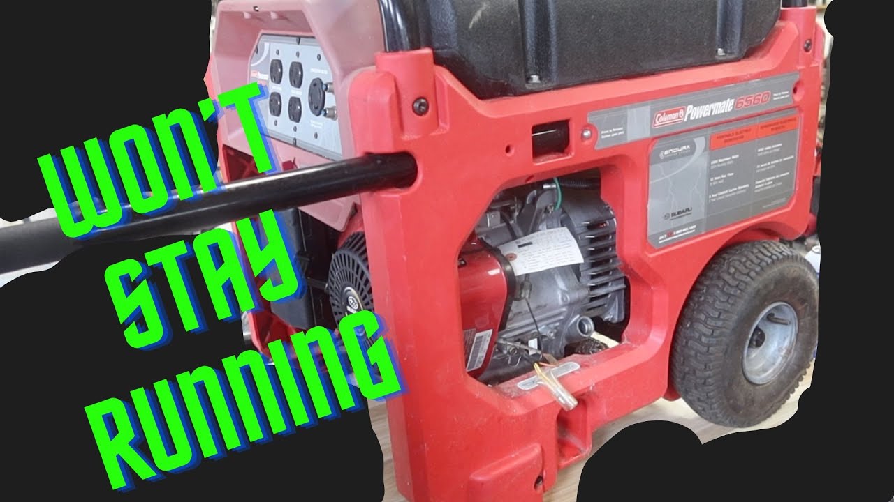Coleman generator power mate 6560 only runs on choke