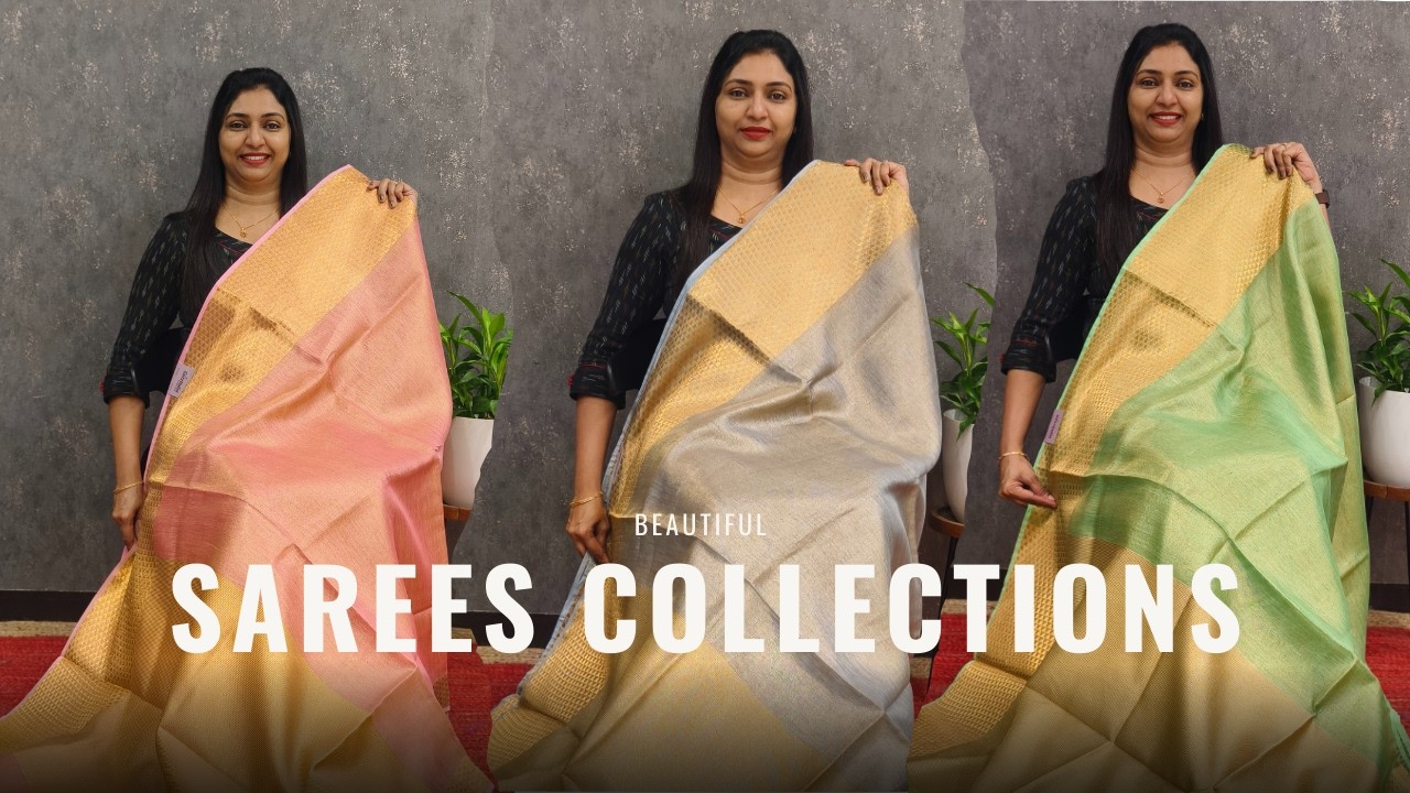 Where softness meets subtle shine — linen tissue sarees for effortless grace || 𝐆𝐋𝐈𝐓𝐙𝐈𝐍𝐃𝐈𝐀 FASHIONS