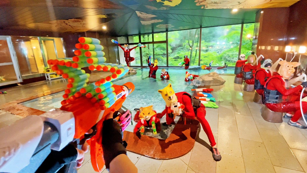 Nerf War | Amusement Park Battle 80 (Nerf First Person Shooter)